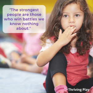 Photo of a girl with the quote "The strongest people are those who win battles we know nothing about."